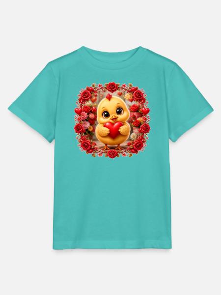 Huhn mit Herz - Stanley/Stella Kinder T-Shirt MINI CREATOR - Poolblau