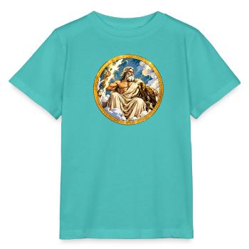 Zeus Blitz auf goldener Wolke - Stanley/Stella Kinder T-Shirt MINI CREATOR  - Poolblau - Vorne
