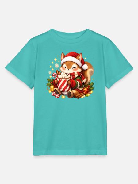 Niedliches Eichhörnchen Mit - Stanley/Stella Kinder T-Shirt MINI CREATOR - Poolblau