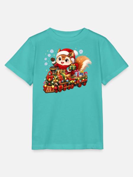 Niedliches Eichhörnchen Mit - Stanley/Stella Kinder T-Shirt MINI CREATOR - Poolblau