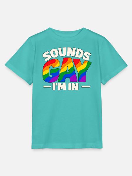 Sounds Gay I'm In – Regenbogen Pride Spruch - Stanley/Stella Kinder T-Shirt MINI CREATOR  - Poolblau