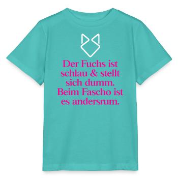 Gegen Rechts: Der listige Fuchs gegen Faschismus - Stanley/Stella Kinder T-Shirt MINI CREATOR  - Poolblau - Vorne