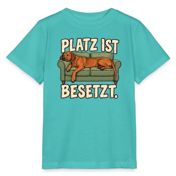 Ridgeback auf dem Sofa – Platz ist besetzt - Stanley/Stella Kinder T-Shirt MINI CREATOR  - Poolblau - Vorne