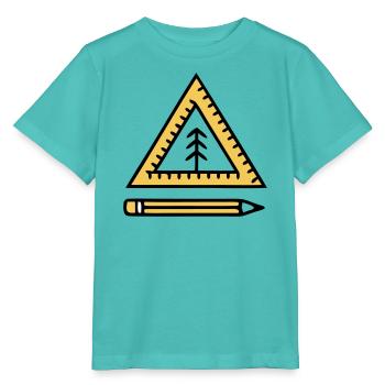 Geodreieck Stift Schriftzug - Stanley/Stella Kinder T-Shirt MINI CREATOR  - Poolblau - Vorne