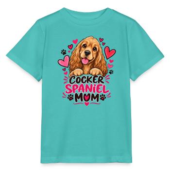 Cocker Spaniel Mamaherzen - Stanley/Stella Kinder T-Shirt MINI CREATOR  - Poolblau - Vorne