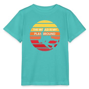 Die Welt ist mein Spielplatz - Stanley/Stella Kinder T-Shirt MINI CREATOR  - Poolblau - Vorne