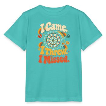 I Came, I Threw, I Missed – Darts Quote - Stanley/Stella Kinder T-Shirt MINI CREATOR  - Poolblau - Vorne