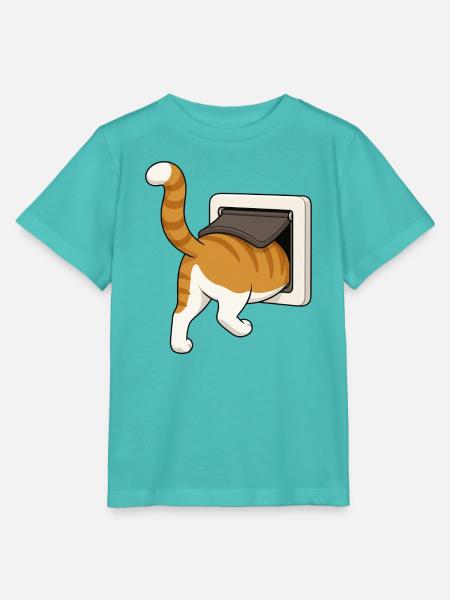 Freche Katze erkundet einen Briefkasten - Stanley/Stella Kinder T-Shirt MINI CREATOR - Poolblau