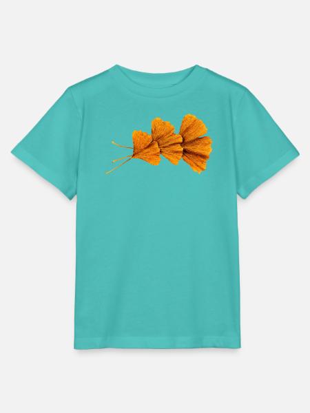 Herbstginkgo Blätter Muster - Stanley/Stella Kinder T-Shirt MINI CREATOR  - Poolblau
