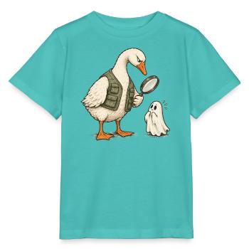 Gäns-Detektiv und Geister-Rätsel - Stanley/Stella Kinder T-Shirt MINI CREATOR  - Poolblau - Vorne