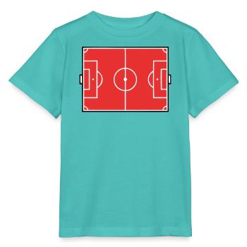 Fussballfeld Spielfeld Grafik - Stanley/Stella Kinder T-Shirt MINI CREATOR  - Poolblau - Vorne