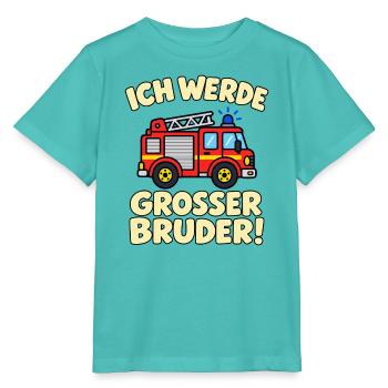 Ich werde großer Bruder – FeuerwehrRotes Feuerwehr - Stanley/Stella Kinder T-Shirt MINI CREATOR  - Poolblau - Vorne