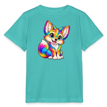 Kawaii Multicolor Coyote - Stanley/Stella Kinder T-Shirt MINI CREATOR  - Poolblau - Vorne