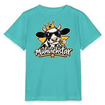 Muhviehstar - Moviestar - Born to be a Star! - Stanley/Stella Kinder T-Shirt MINI CREATOR  - Poolblau - Vorne