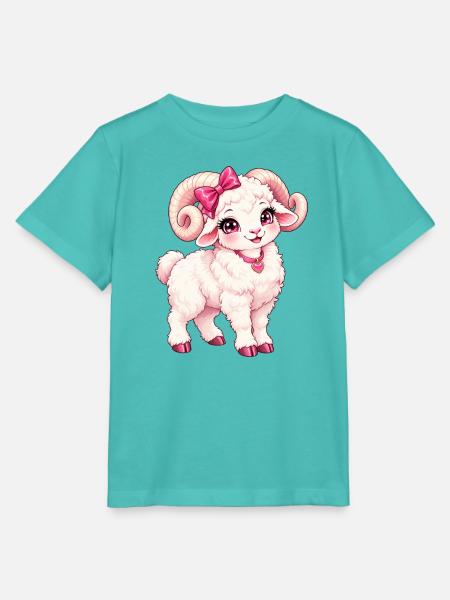 Kawaii Dall Dickhorn-Schaf - Stanley/Stella Kinder T-Shirt MINI CREATOR - Poolblau
