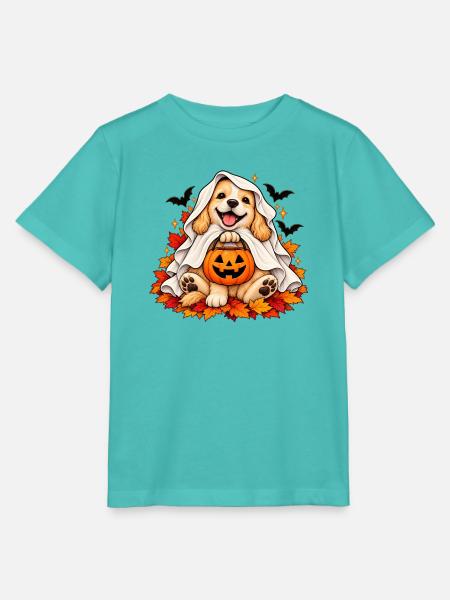 Süßer Geisterhund Halloween - Stanley/Stella Kinder T-Shirt MINI CREATOR  - Poolblau
