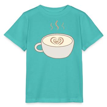 Latte Heart Cup Kunst - Stanley/Stella Kinder T-Shirt MINI CREATOR  - Poolblau - Vorne