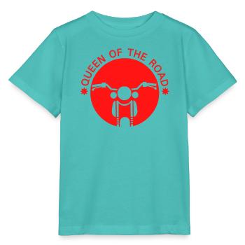 Queen of the Road Motorrad Silhouette - Stanley/Stella Kinder T-Shirt MINI CREATOR  - Poolblau - Vorne