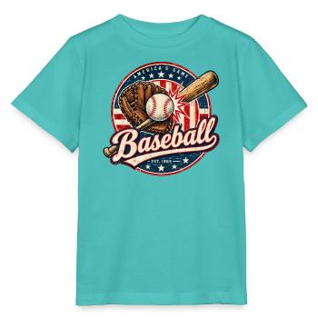Vintage Baseball Flag - Stanley/Stella Kinder T-Shirt MINI CREATOR  - Poolblau - Vorne
