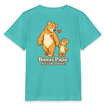 Bonus Papa Stiefvater Geschenk Aus Liebe gewählt - Stanley/Stella Kinder T-Shirt MINI CREATOR  - Poolblau - Vorne