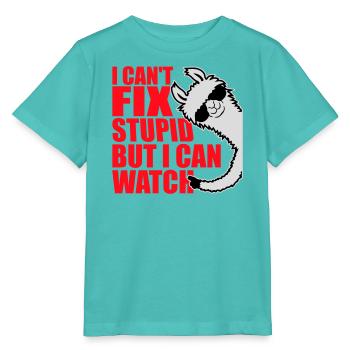 I Can't Fix Stupid But I Can Watch Sarkasmus Lama - Stanley/Stella Kinder T-Shirt MINI CREATOR  - Poolblau - Vorne