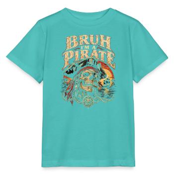 Piratenschädel mit Segel-Licht - Stanley/Stella Kinder T-Shirt MINI CREATOR  - Poolblau - Vorne