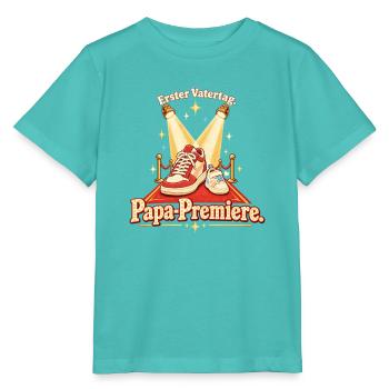 Erster Vatertag Papa-Premiere Neuer Papa - Stanley/Stella Kinder T-Shirt MINI CREATOR  - Poolblau - Vorne