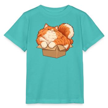 Katze im kleinen Karton - Stanley/Stella Kinder T-Shirt MINI CREATOR  - Poolblau - Vorne