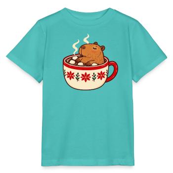 Kuschel-Bär im Kakao-Becher - Stanley/Stella Kinder T-Shirt MINI CREATOR  - Poolblau - Vorne