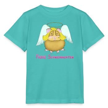 Weihnachtsengerl Meerschweinchen  - Stanley/Stella Kinder T-Shirt MINI CREATOR  - Poolblau - Vorne
