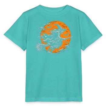 Die Hexe auf dem Besen vor dem Vollmond - Stanley/Stella Kinder T-Shirt MINI CREATOR  - Poolblau - Vorne