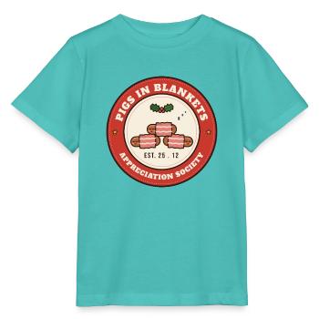 Schweine-in-Decken-Wertschätzungsgesellschaft - Stanley/Stella Kinder T-Shirt MINI CREATOR  - Poolblau - Vorne