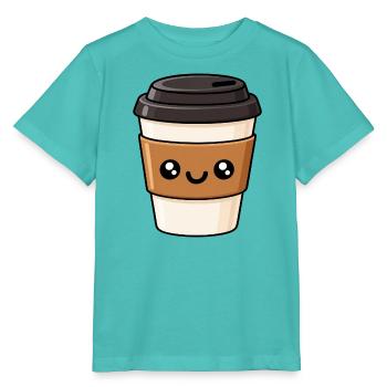 KaffeeKawaii Becherliebe - Stanley/Stella Kinder T-Shirt MINI CREATOR  - Poolblau - Vorne