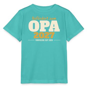 Befördert zum Opa 2027 – für dunkle Shirts - Stanley/Stella Kinder T-Shirt MINI CREATOR  - Poolblau - Vorne