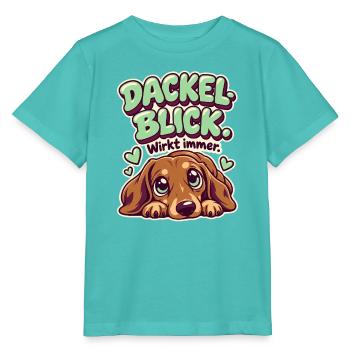 Dackelblick Wirkt immer - Stanley/Stella Kinder T-Shirt MINI CREATOR  - Poolblau - Vorne