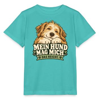 Mein Hund Mag Mich – Das Reicht - Stanley/Stella Kinder T-Shirt MINI CREATOR  - Poolblau - Vorne
