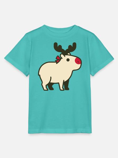 Weihnachts Rentier Illustration - Stanley/Stella Kinder T-Shirt MINI CREATOR  - Poolblau