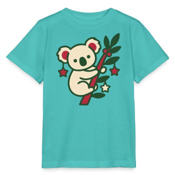 Koala Weihnachten Clipart - Stanley/Stella Kinder T-Shirt MINI CREATOR  - Poolblau - Vorne