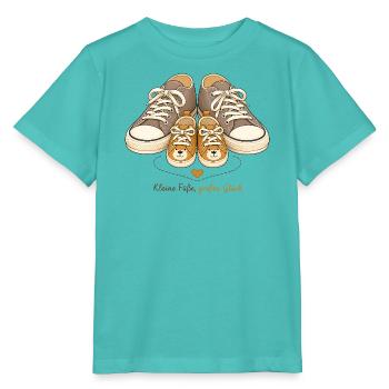 Babyankündigung Kleine Füße Großes Glück - Stanley/Stella Kinder T-Shirt MINI CREATOR  - Poolblau - Vorne