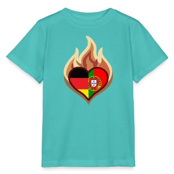 Flammenherz Deutschland Portugal - Stanley/Stella Kinder T-Shirt MINI CREATOR  - Poolblau - Vorne