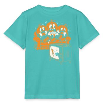 Kürbisse schauen einen Horrorfilm - Stanley/Stella Kinder T-Shirt MINI CREATOR  - Poolblau - Vorne