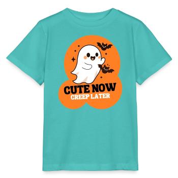 Cute Now Creep Later Halloween Shirt – Süßer Geist - Stanley/Stella Kinder T-Shirt MINI CREATOR  - Poolblau - Vorne