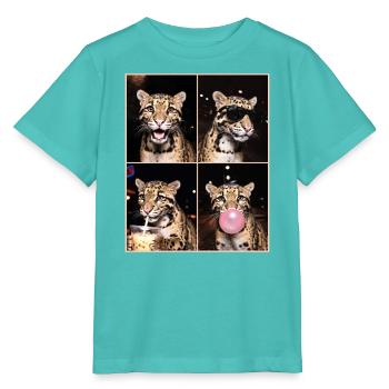 Nebelparder Clouded Leopard - Stanley/Stella Kinder T-Shirt MINI CREATOR  - Poolblau - Vorne