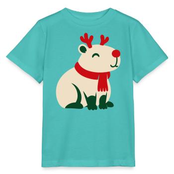 Rentier Rote Nase Clipart - Stanley/Stella Kinder T-Shirt MINI CREATOR  - Poolblau - Vorne