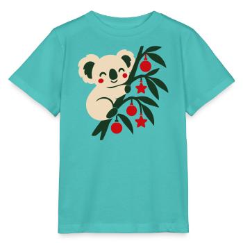 Koala Weihnachten Illustration - Stanley/Stella Kinder T-Shirt MINI CREATOR  - Poolblau - Vorne