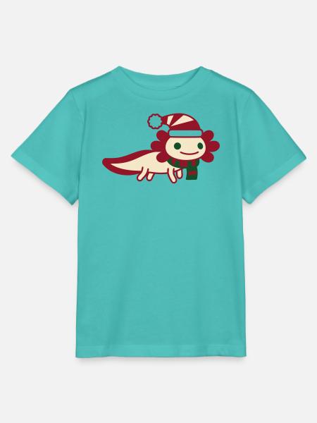 Axolotl Weihnachten Clipart - Stanley/Stella Kinder T-Shirt MINI CREATOR  - Poolblau