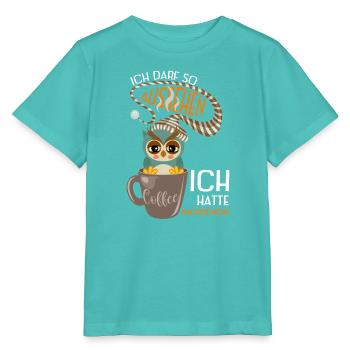 KaffeeEule auf Nachtschicht  - Stanley/Stella Kinder T-Shirt MINI CREATOR  - Poolblau - Vorne