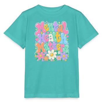 Mentale Gesundheit Blütenzauber - Stanley/Stella Kinder T-Shirt MINI CREATOR  - Poolblau - Vorne