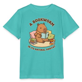 Ein Buchbär in einem natürlichen Lebensraum - Stanley/Stella Kinder T-Shirt MINI CREATOR  - Poolblau - Vorne