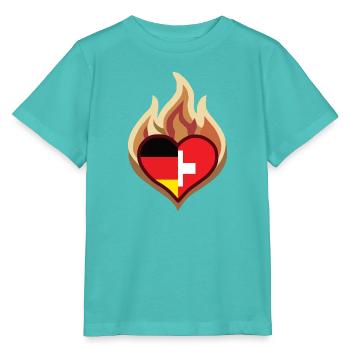 Flammenherz Deutschland Schweiz - Stanley/Stella Kinder T-Shirt MINI CREATOR  - Poolblau - Vorne